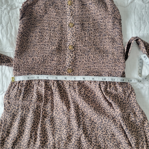 Abercrombie & Fitch Leopard Cinch Top Jumpsuit M EUC Ankle Wide Leg Lightweight - Picture 10 of 16